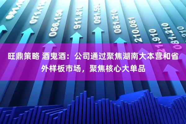 旺鼎策略 酒鬼酒：公司通过聚焦湖南大本营和省外样板市场，聚焦核心大单品