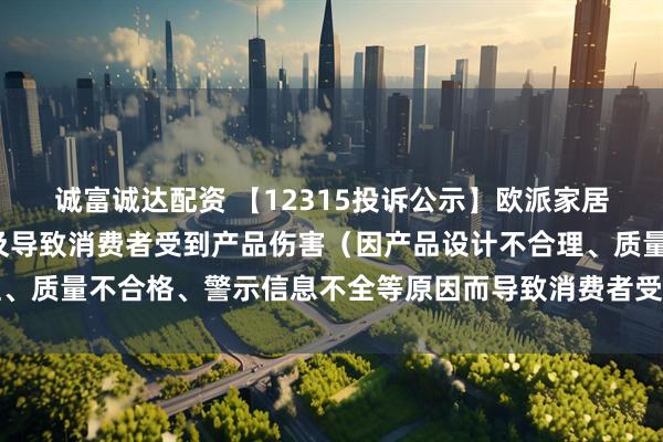 诚富诚达配资 【12315投诉公示】欧派家居新增3件投诉公示，涉及导致消费者受到产品伤害（因产品设计不合理、质量不合格、警示信息不全等原因而导致消费者受到产品伤害）问题等