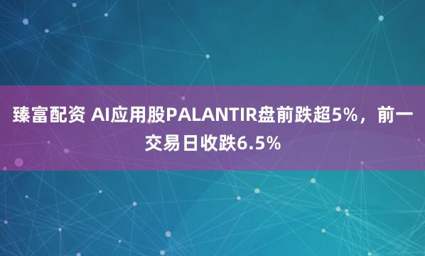 臻富配资 AI应用股PALANTIR盘前跌超5%，前一交易日收跌6.5%